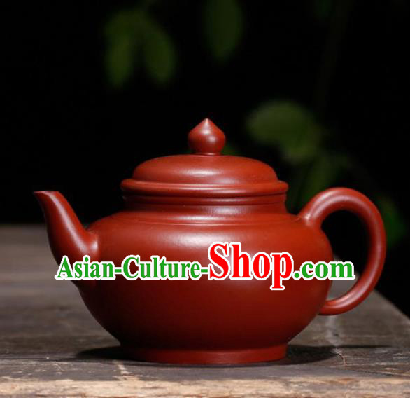 Traditional Chinese Handmade Zisha Teapot Dark Red Clay Pottery Teapot