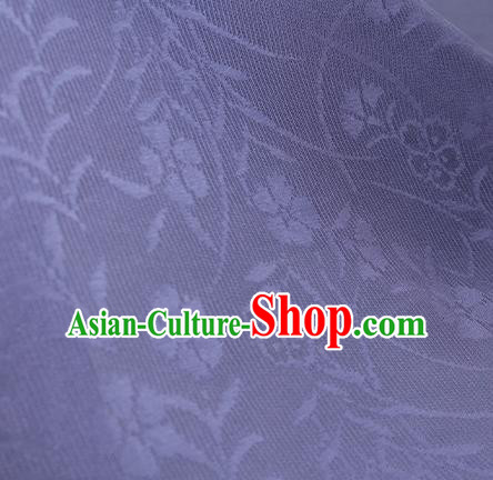 Traditional Chinese Classical Orchid Pattern Violet Silk Fabric Ancient Hanfu Dress Silk Cloth