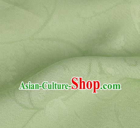 Traditional Chinese Classical Plum Blossom Pattern Green Silk Fabric Ancient Hanfu Dress Silk Cloth