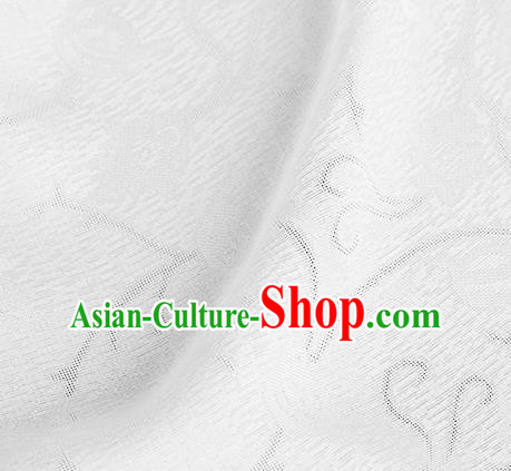 Traditional Chinese Classical Plum Blossom Pattern White Silk Fabric Ancient Hanfu Dress Silk Cloth