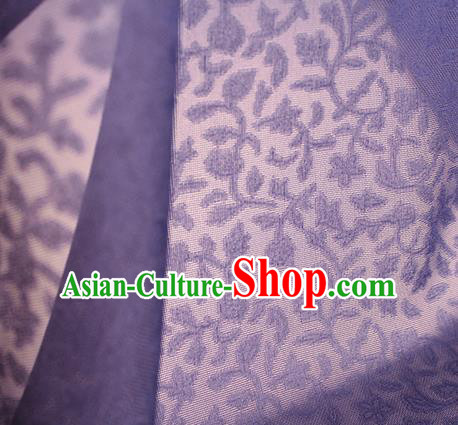 Traditional Chinese Classical Twine Pattern Purple Silk Fabric Ancient Hanfu Dress Silk Cloth