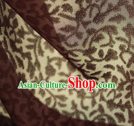 Traditional Chinese Classical Twine Pattern Maroon Silk Fabric Ancient Hanfu Dress Silk Cloth