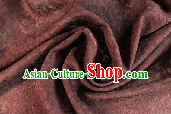 Traditional Chinese Classical Twine Pattern Maroon Silk Fabric Ancient Hanfu Dress Silk Cloth