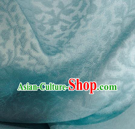 Traditional Chinese Classical Twine Pattern Light Blue Silk Fabric Ancient Hanfu Dress Silk Cloth