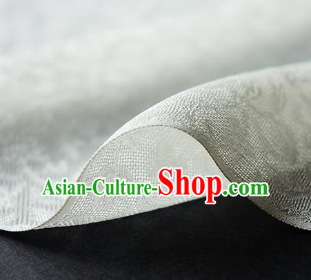 Traditional Chinese Classical Twine Pattern White Silk Fabric Ancient Hanfu Dress Silk Cloth