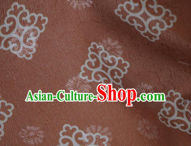 Traditional Chinese Classical Pattern Brown Silk Fabric Ancient Hanfu Dress Silk Cloth