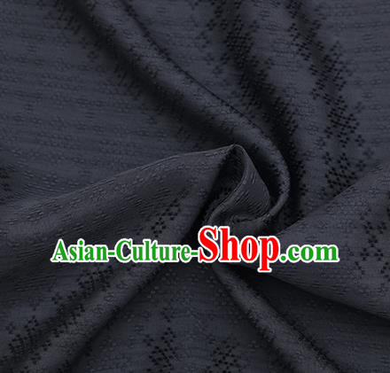 Traditional Chinese Classical Rhombus Pattern Black Silk Fabric Ancient Hanfu Dress Silk Cloth