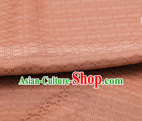 Traditional Chinese Classical Rhombus Pattern Orange Silk Fabric Ancient Hanfu Dress Silk Cloth