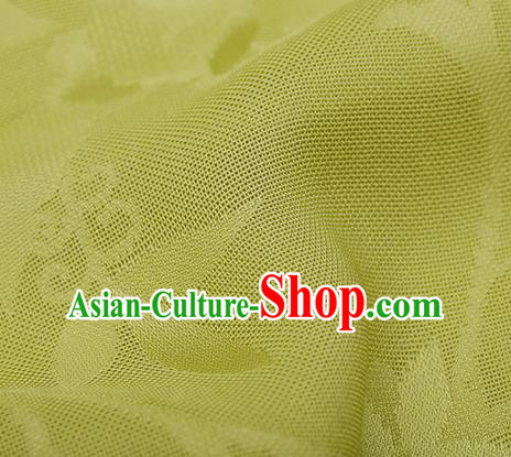 Traditional Chinese Classical Calyx Pattern Yellow Silk Fabric Ancient Hanfu Dress Silk Cloth