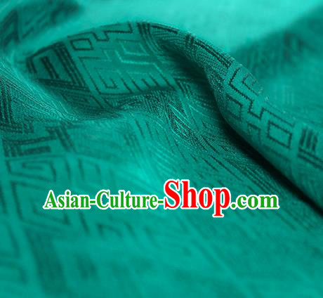 Traditional Chinese Classical Lucky Pattern Green Silk Fabric Ancient Hanfu Dress Silk Cloth