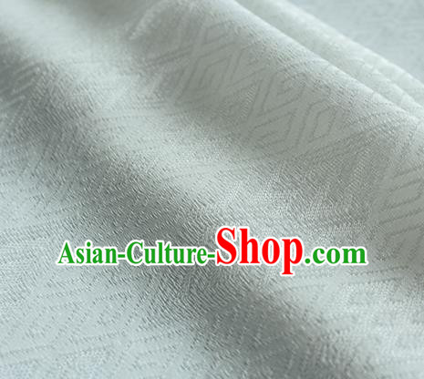 Traditional Chinese Classical Lucky Pattern White Silk Fabric Ancient Hanfu Dress Silk Cloth