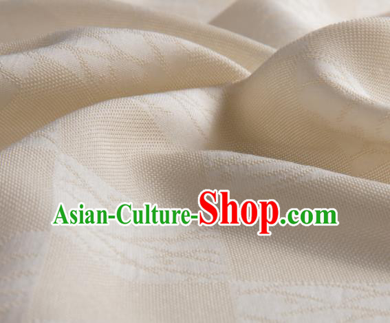 Traditional Chinese Classical Pattern Beige Silk Fabric Ancient Hanfu Dress Silk Cloth