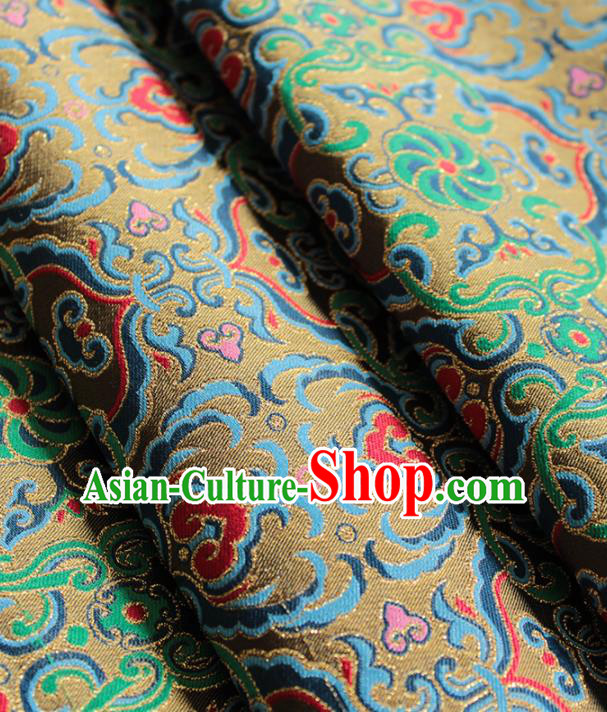 Traditional Chinese Classical Pattern Olive Green Brocade Fabric Ancient Hanfu Cheongsam Silk Cloth