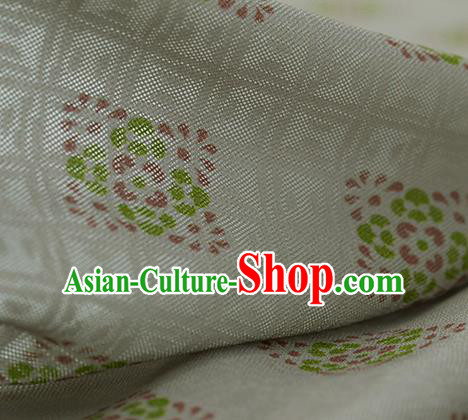 Traditional Chinese Classical Flowers Pattern Grey Silk Fabric Ancient Hanfu Dress Silk Cloth