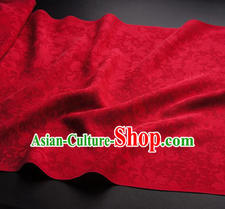 Traditional Chinese Classical Iris Flowers Pattern Design Wine Red Silk Fabric Ancient Hanfu Dress Silk Cloth