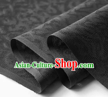 Traditional Chinese Classical Apricot Flowers Pattern Design Black Silk Fabric Ancient Hanfu Dress Silk Cloth