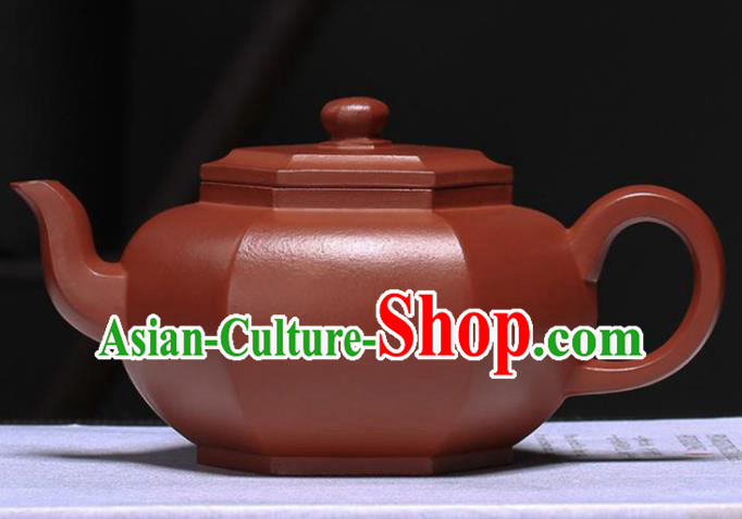 Traditional Chinese Handmade Kung Fu Zisha Teapot Dark Red Clay Pottery Teapot