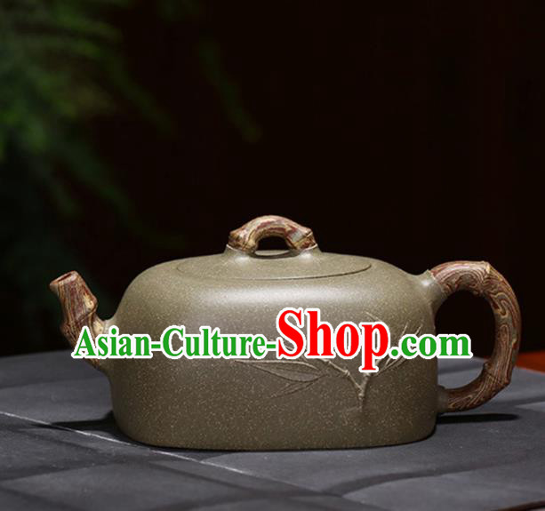 Traditional Chinese Handmade Kung Fu Zisha Teapot Grey Clay Pottery Teapot