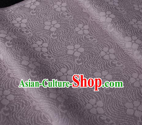 Traditional Chinese Dark Purple Silk Fabric Classical Plum Blossom Pattern Silk Cloth