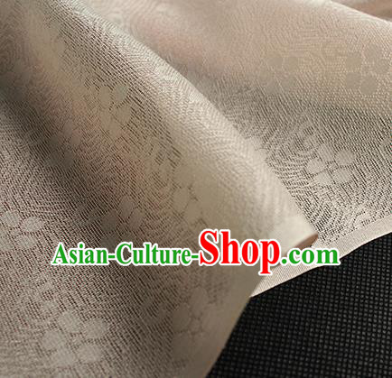 Traditional Chinese Beige Silk Fabric Classical Plum Blossom Pattern Silk Cloth