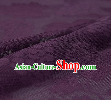 Traditional Chinese Classical Grape Pattern Purple Silk Fabric Ancient Hanfu Silk Cloth