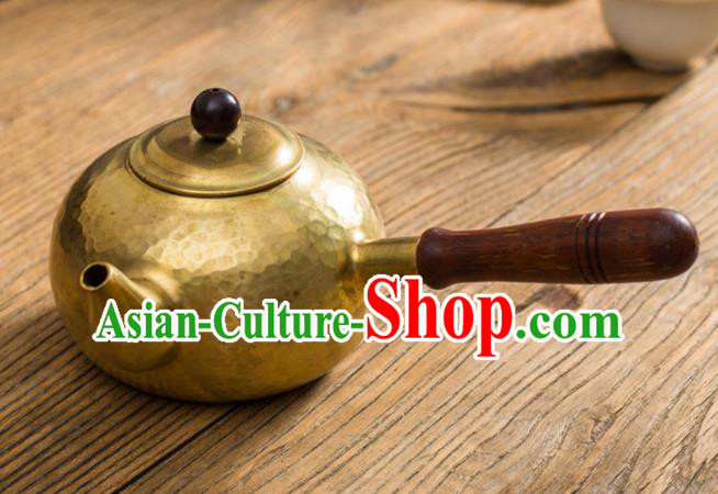 Traditional Chinese Handmade Kung Fu Copper Pot Brass Carving Teapot