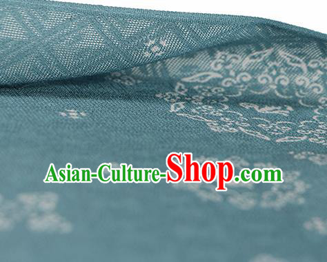 Traditional Chinese Classical Rosette Pattern Peacock Green Silk Fabric Ancient Hanfu Silk Cloth