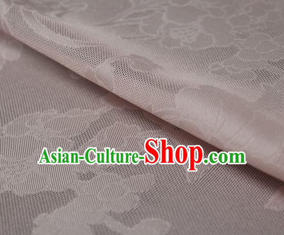 Traditional Chinese Classical Autumn Flowers Pattern Pink Silk Fabric Ancient Hanfu Dress Silk Cloth