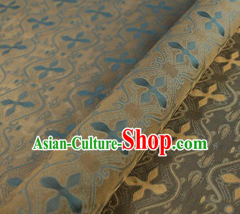 Traditional Chinese Classical Pattern Brown Silk Fabric Ancient Hanfu Dress Silk Cloth