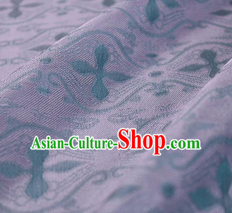 Traditional Chinese Classical Pattern Purple Silk Fabric Ancient Hanfu Dress Silk Cloth