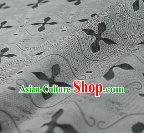 Traditional Chinese Classical Pattern Grey Silk Fabric Ancient Hanfu Dress Silk Cloth