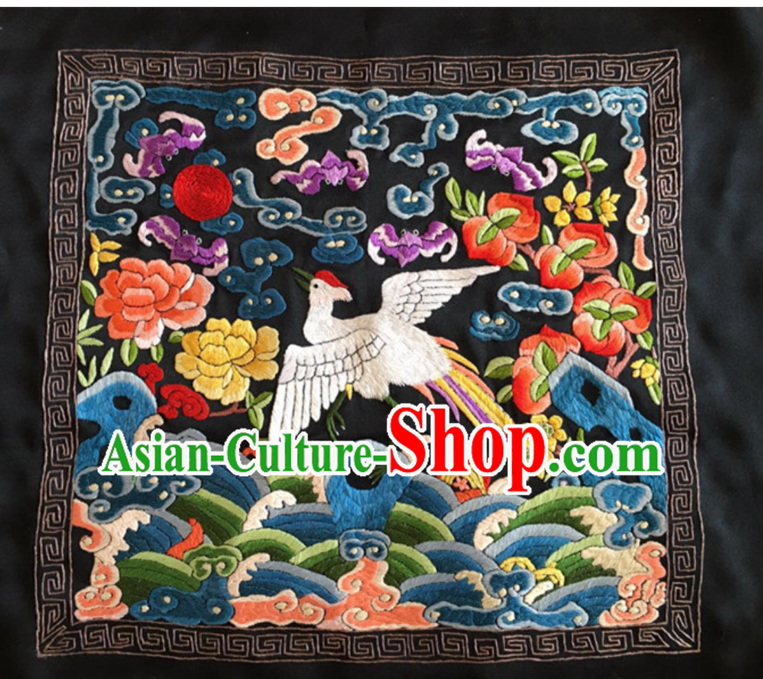 Traditional Qing Dynasty Style Officer Bu Zi Crane Handmade Decoration Embroidery Arts