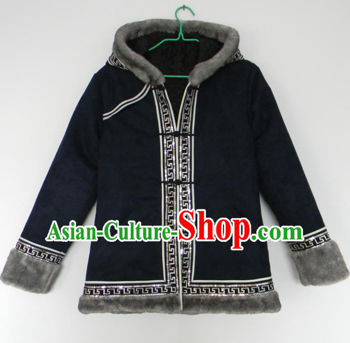 Chinese Traditional Mongol Nationality Winter Costume Mongolian Ethnic Cotton Padded Jacket for Men