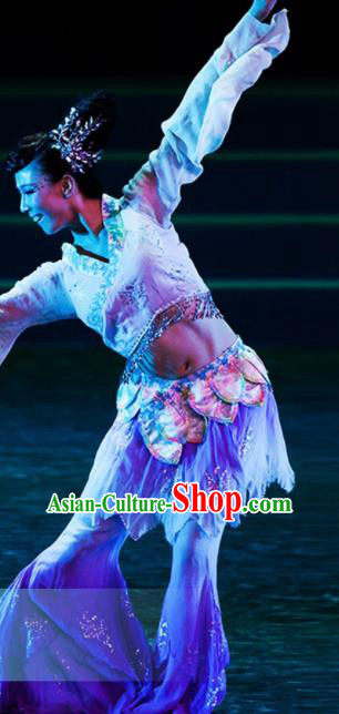 Traditional Chinese Classical Dance Lotus Dance Costumes Umbrella Dance Stage Show Dress for Women