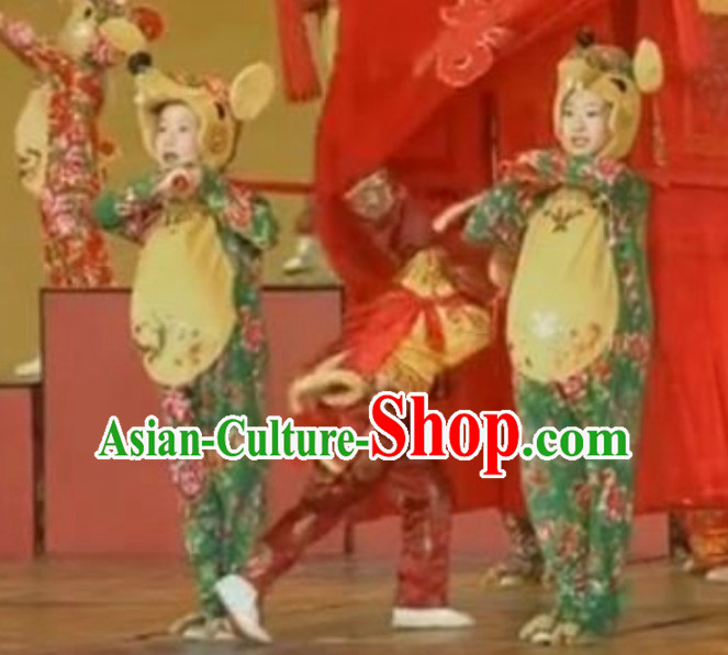 Traditional Chinese New Year Celebration Rat Year Mouse Dance Costume Complete Set for Adults or Children