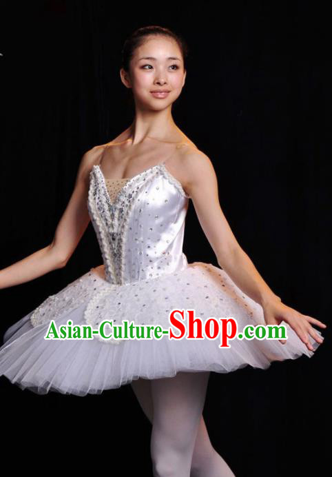 Professional Ballet Dance Costume Ballroom Dance Stage Show White Veil Dress for Women