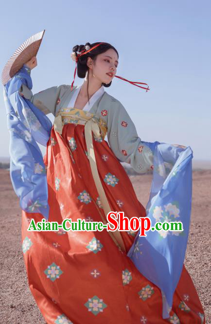 Chinese Tang Dynasty Palace Lady Hanfu Dress Traditional Ancient Court Maid Costumes for Women