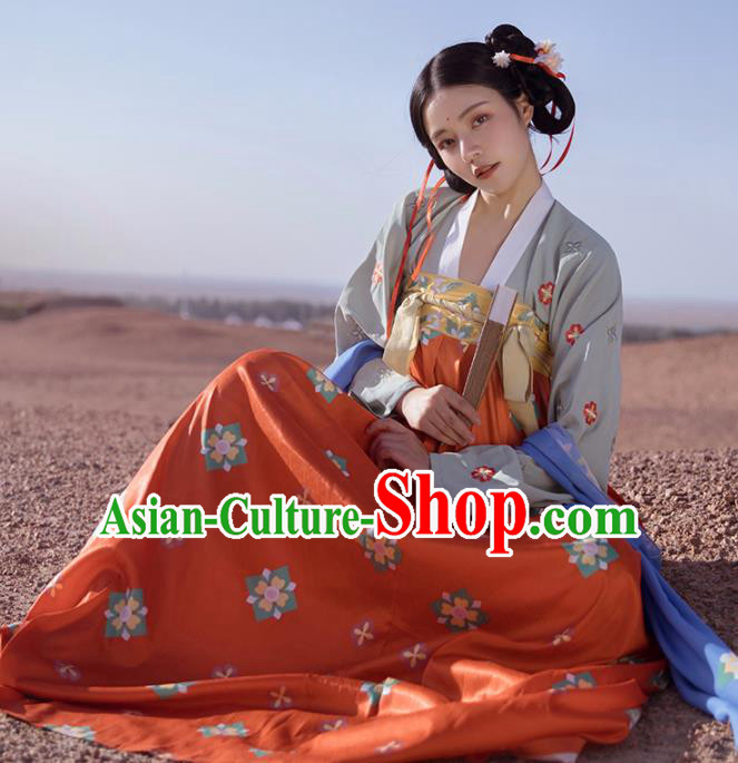 Chinese Tang Dynasty Palace Lady Hanfu Dress Traditional Ancient Court Maid Costumes for Women