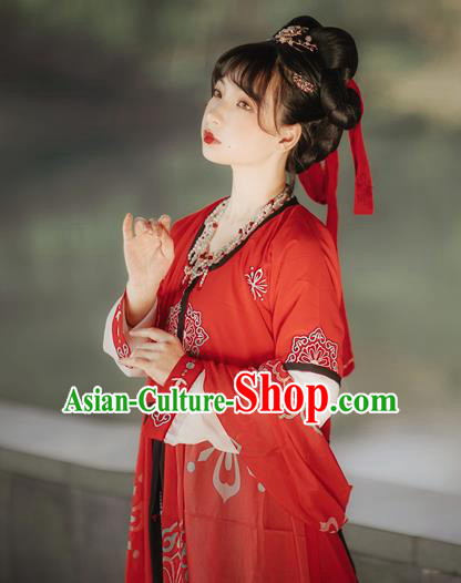 Chinese Tang Dynasty Court Maid Hanfu Dress Traditional Ancient Palace Maidservants Costumes for Women