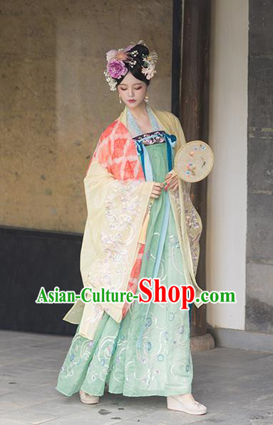 Chinese Tang Dynasty Imperial Consort Hanfu Dress Traditional Ancient Court Senior Concubine Costumes for Women