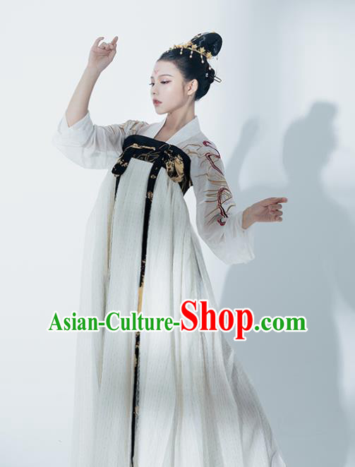 Chinese Tang Dynasty Princess Black Hanfu Dress Traditional Ancient Court Concubine Costumes for Women