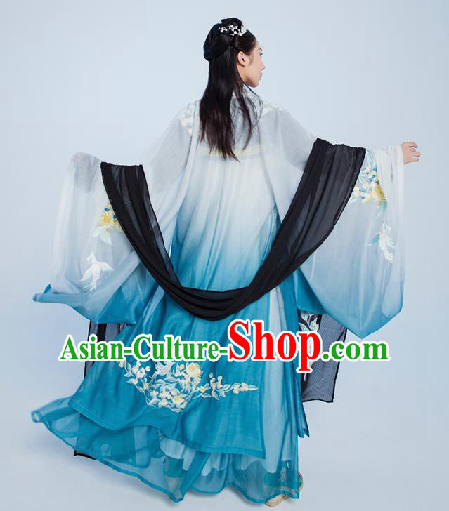 Asian Chinese Tang Dynasty Palace Princess Hanfu Dress Traditional Ancient Peri Fairy Costumes for Women