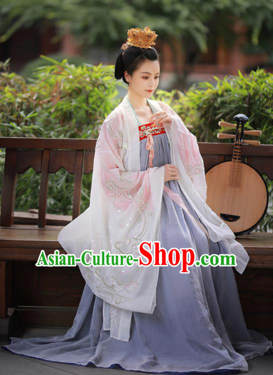 Asian Chinese Tang Dynasty Imperial Concubine Hanfu Dress Traditional Ancient Peri Princess Costumes for Women