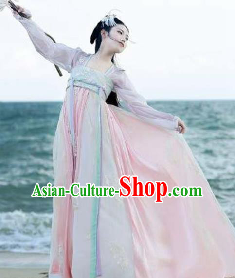 Asian Chinese Tang Dynasty Court Hanfu Dress Traditional Ancient Princess Goddess Costumes for Women