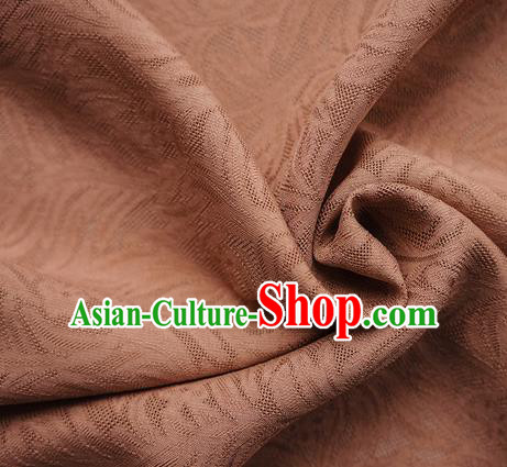 Traditional Chinese Classical Rohdea Pattern Design Brown Silk Fabric Ancient Hanfu Dress Silk Cloth