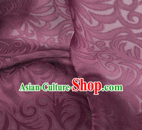 Traditional Chinese Classical Phoenix Flower Pattern Design Wine Red Silk Fabric Ancient Hanfu Dress Silk Cloth