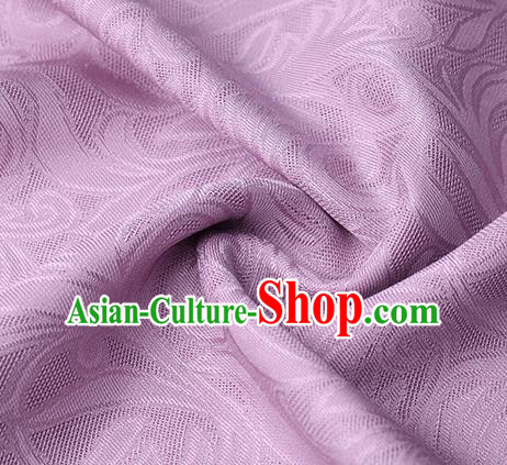 Traditional Chinese Classical Phoenix Flower Pattern Design Lilac Silk Fabric Ancient Hanfu Dress Silk Cloth