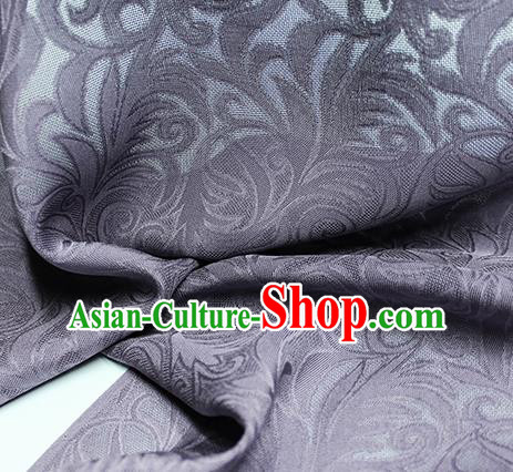 Traditional Chinese Classical Phoenix Flower Pattern Design Purple Silk Fabric Ancient Hanfu Dress Silk Cloth