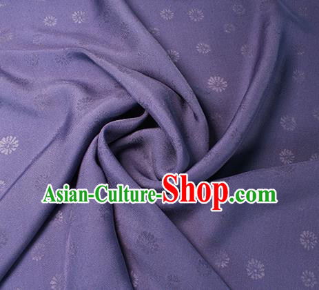 Traditional Chinese Classical Daisy Pattern Design Purple Silk Fabric Ancient Hanfu Dress Silk Cloth