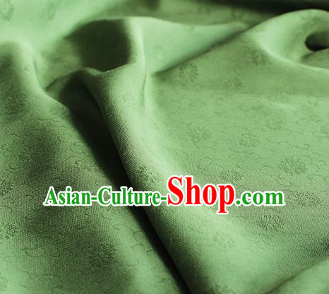 Traditional Chinese Classical Daisy Pattern Design Green Silk Fabric Ancient Hanfu Dress Silk Cloth